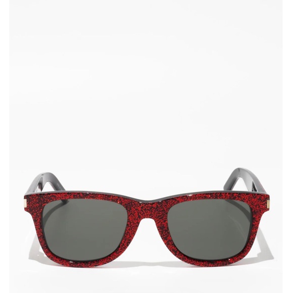 Saint Laurent | SL51 009 | RED GLITTER | SQUARE SUNGLASSES - Unisex | Color: Red - Picture 3 of 7